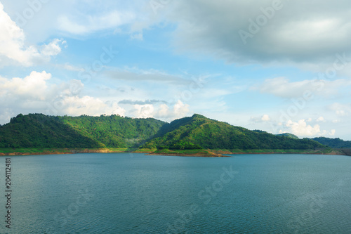Beautiful mountains and rivers at Khun Dan Dam Prakarnchon Dam