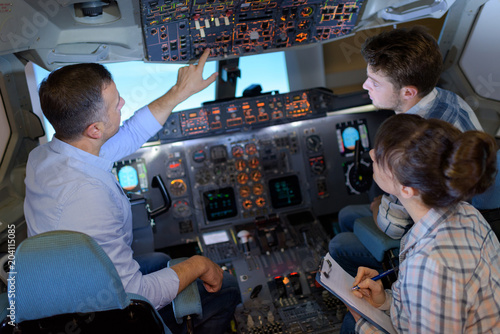 Photos Students in cockpit simulator