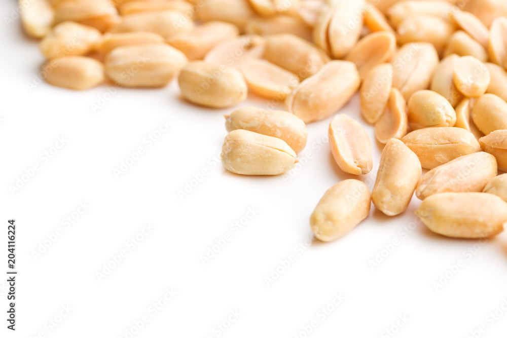 Salty roasted peanuts.