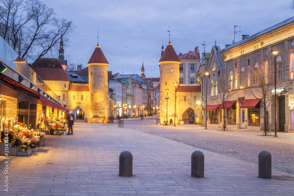 Obraz premium Viru Gate in Tallinn, Estonia