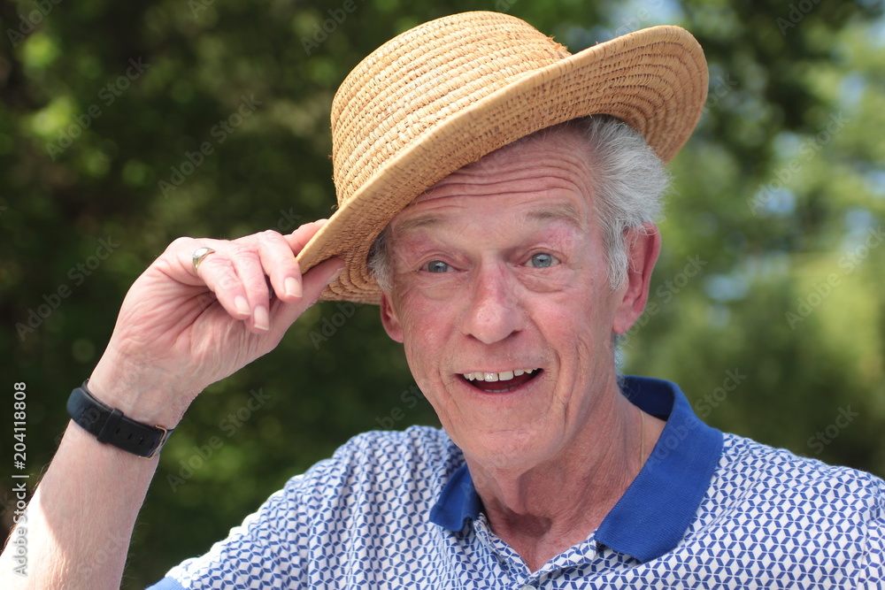 Fototapeta premium Beautiful old happy man