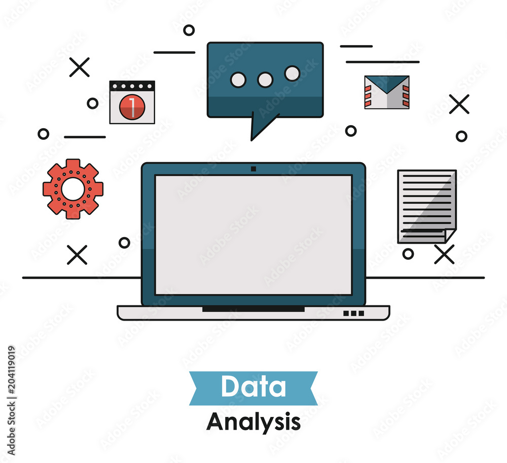Data analysis elements concept vector illustration graphic design