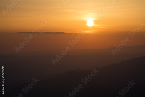 Sunrise over the mountain, in the valley there was a lot of fog © Daniel M