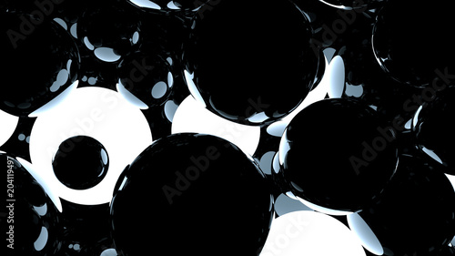 Black glossy and glowing sp...