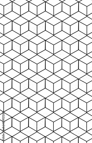 Pattern with geometric cube pattern.
