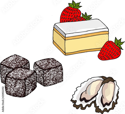 Collection of delicious Australian food in vector