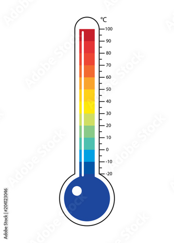 Thermometers icon with different zones. Clipart image isolated on white background photo