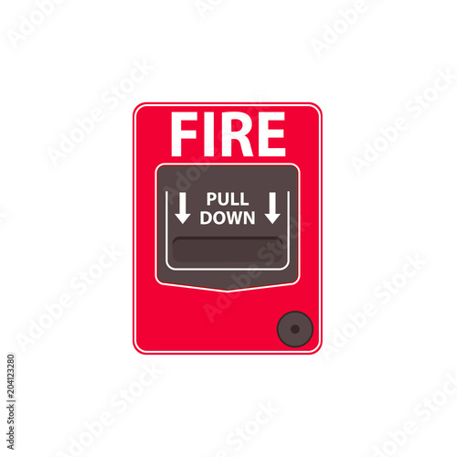 Fire alarm pull station. Clipart image isolated on white background