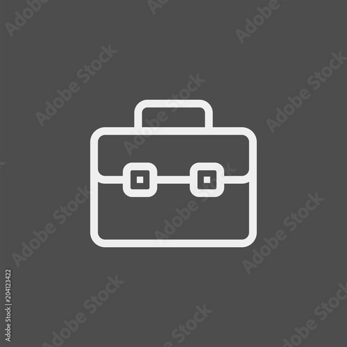 Briefcase flat vector icon. School bag flat vector icon