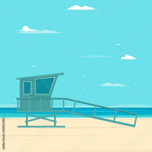 Wooden lifeguard stand