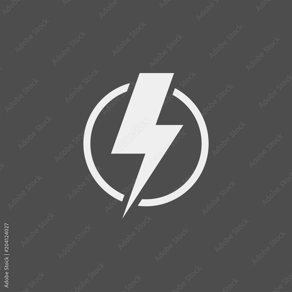 Lightning flat vector icon. Storm flat vector icon Lightning flat vector icon. Storm flat vector icon
