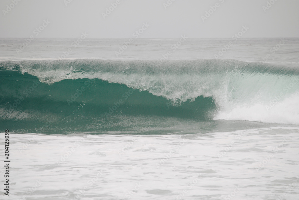 Breaking wave with splashing white water