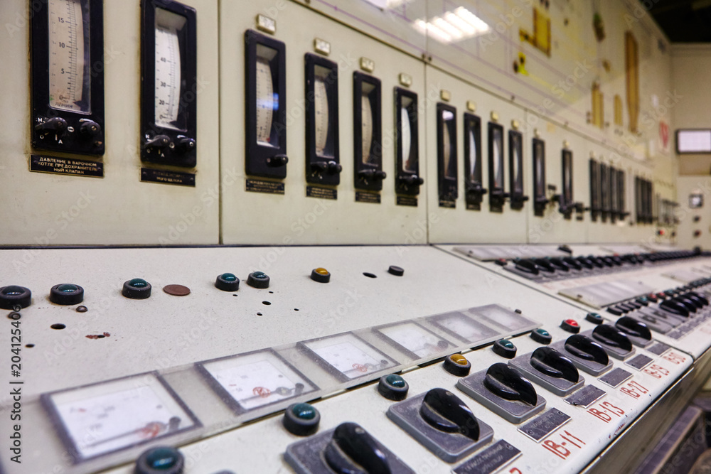 the control panel at the factory