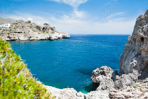 Beautiful sea shore on Crete island, Greece.