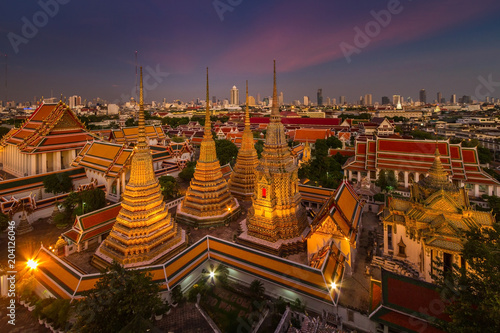 Wat Pho temple at twilight, Bangkok, Thailand