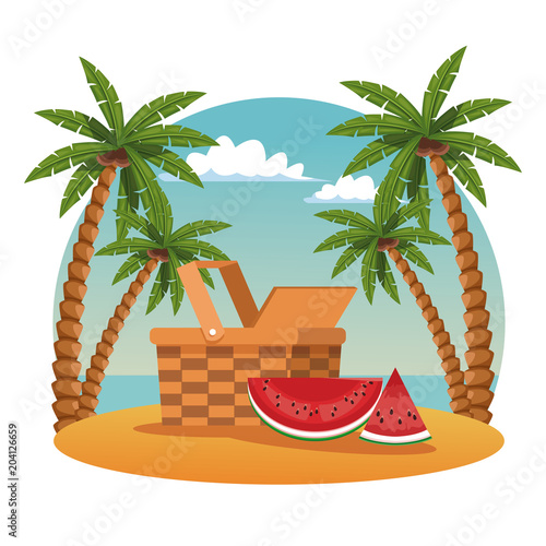 Beach and summer cartoon elements vector illustration graphic design photo