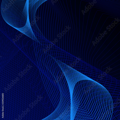 Abstract image. Satellite signal. Sound wave. Magnetic field.