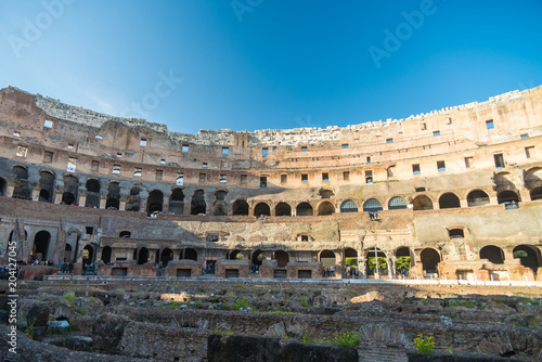 inside of Colosseum in Rome, Italy