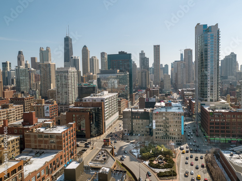 Chicago drone skyline