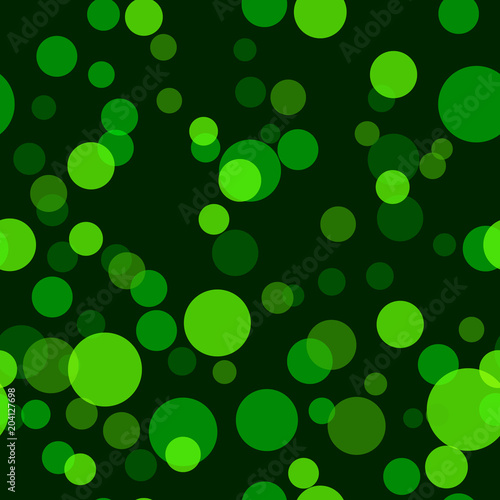 Photo bokeh effect. Seamless pattern. The background is blurry light. Lantern lights. Green, summer color.