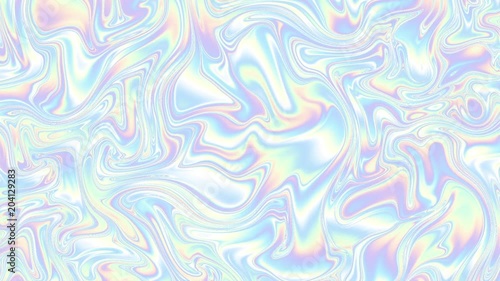 Moving random psychedelic waves. Abstract screensaver for video. Looping footage. Holographic colors. photo