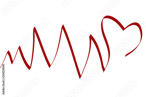 Electrocardiograma con forma de corazón.