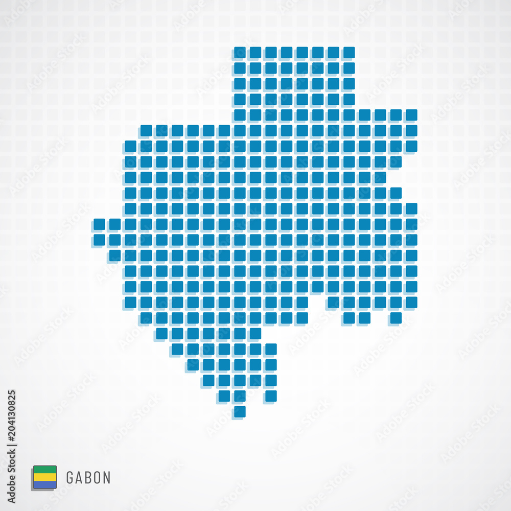 Fototapeta premium Gabon map and flag icon
