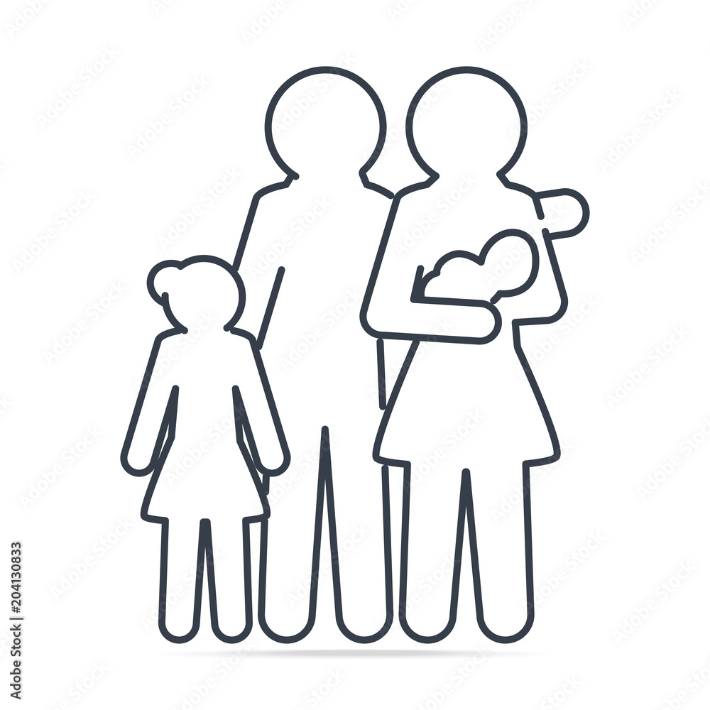 Family icon, simple line icon illustration Family icon, simple line icon illustration