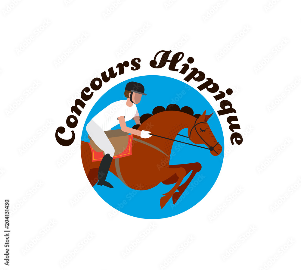 Horse ride competitions decorate poster design. 