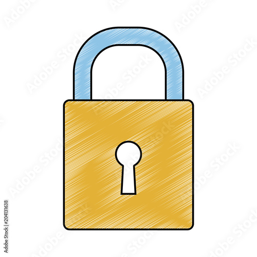 Security padlock symbol vector illustration graphic design