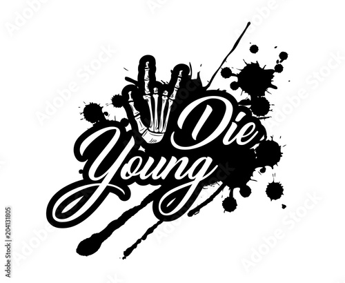 Decorate lettering tattoo sketch design. Vector illustration.