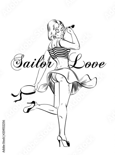 Tattoo design with decorate text.