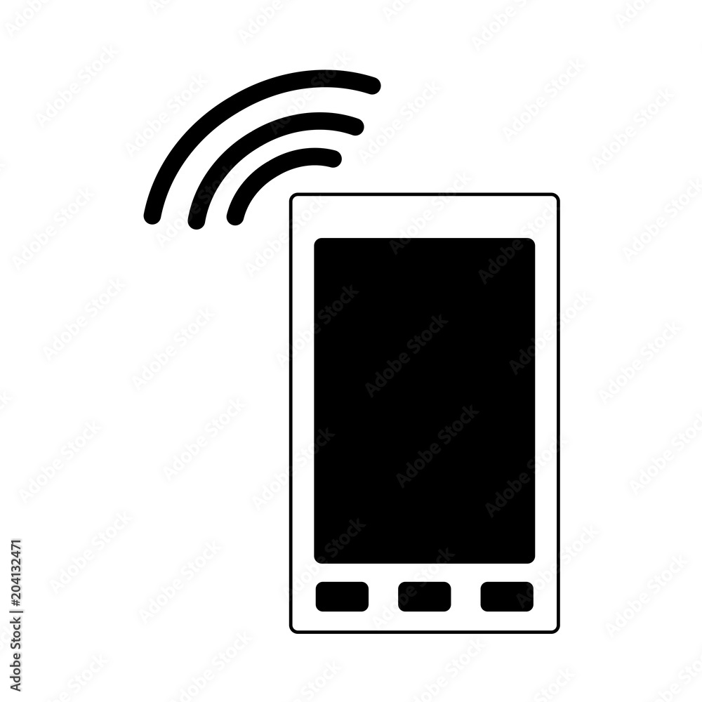 Smartphone with wifi vector illustration graphic design Smartphone with wifi vector illustration graphic design