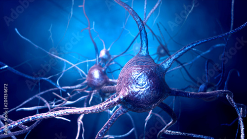 Photography 3d illustration neurons connections