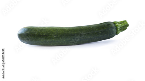 Fresh zucchini isolated on a white background. Design element for product label. Design image of fresh whole zucchini. Green zucchini vegetables isolated on white.