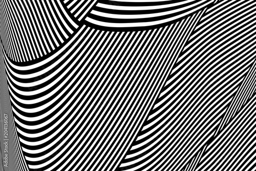 Abstract op art pattern. Lines texture.