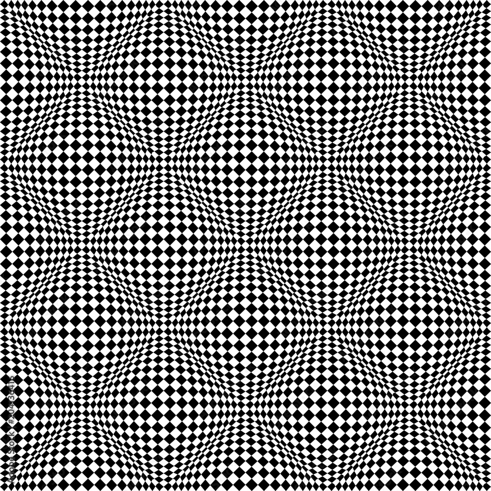 Seamless 3D checked pattern. Geometric texture.