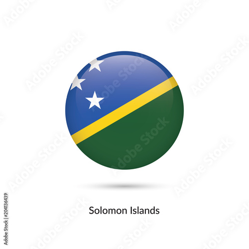 Free Download Solomon Islands flag - round glossy button. Vector Illustration - GFXLoad