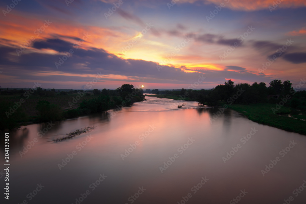 Obraz premium Morning over the Maritsa River