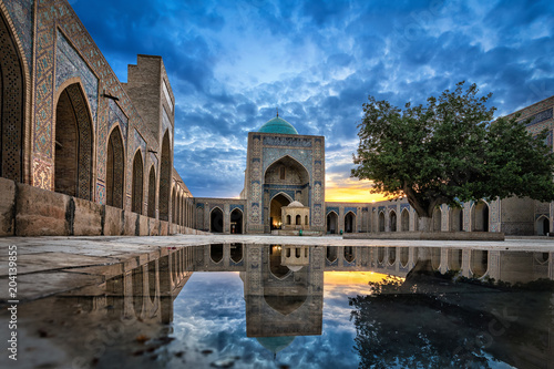 Inner courtyard of the Kalyan Mosque, part of the Po-i-Kalyan Complex in Bukhara, Uzbekistan photo