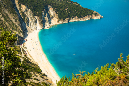 Myrtos bay and beach on Kefalonia island, Greece.