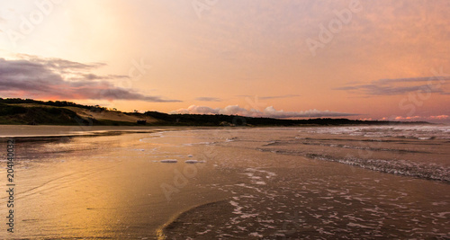 sunset on the beach in Punta Del Diablo - Uruguay