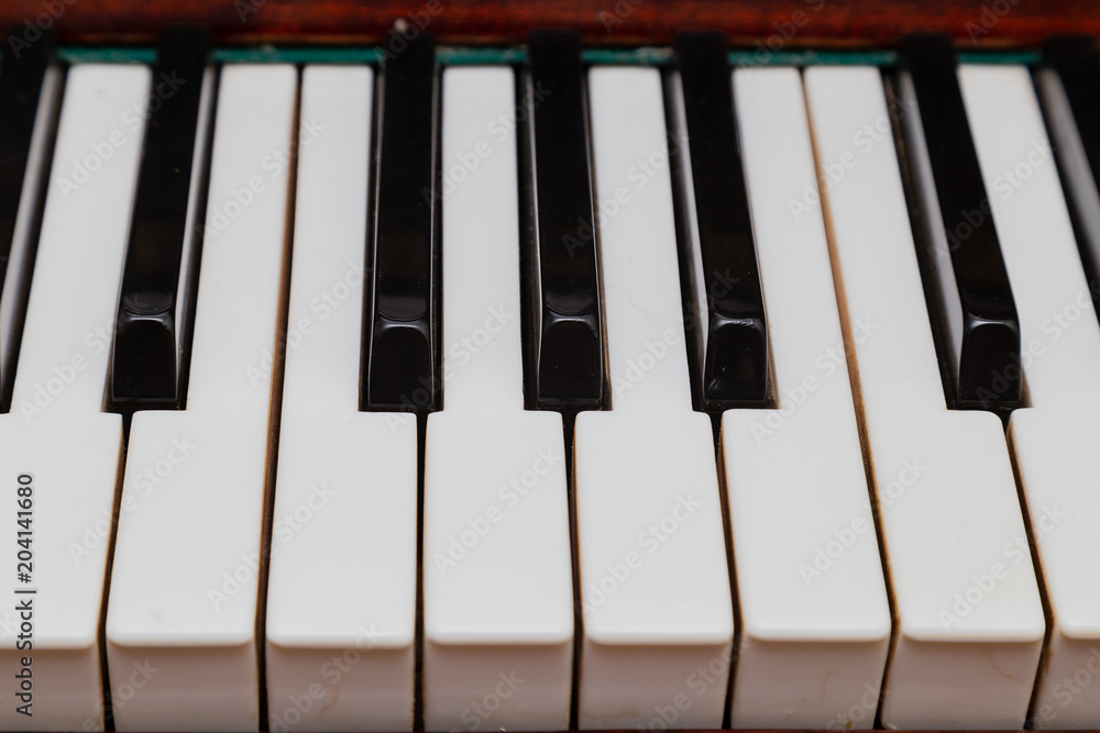 close-up of piano keys. close frontal view. close-up of piano keys. close frontal view.