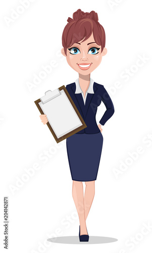 Beautiful business woman in office style clothes