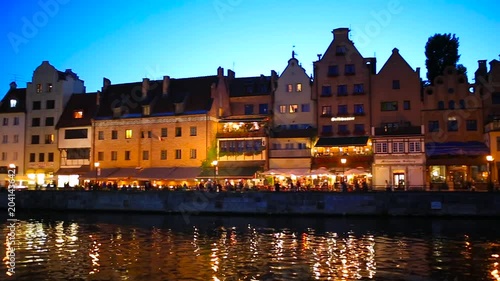 Wallpaper Mural Historic port crane in Gdansk reflected in Motlawa river at dusk, Poland Torontodigital.ca
