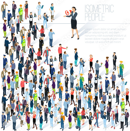Isometric People crowd.