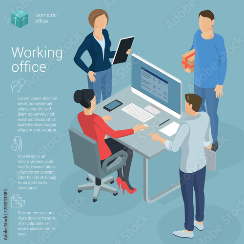 Isometric  vector  office. 