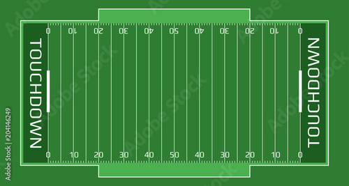 Rugby field vector flat illustration