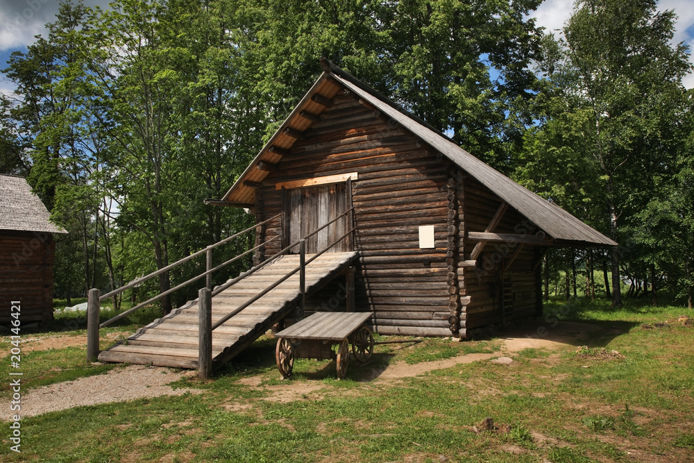 Stable in Vitoslavlitsy village near Novgorod Great. Russia Stable in Vitoslavlitsy village near Novgorod Great. Russia