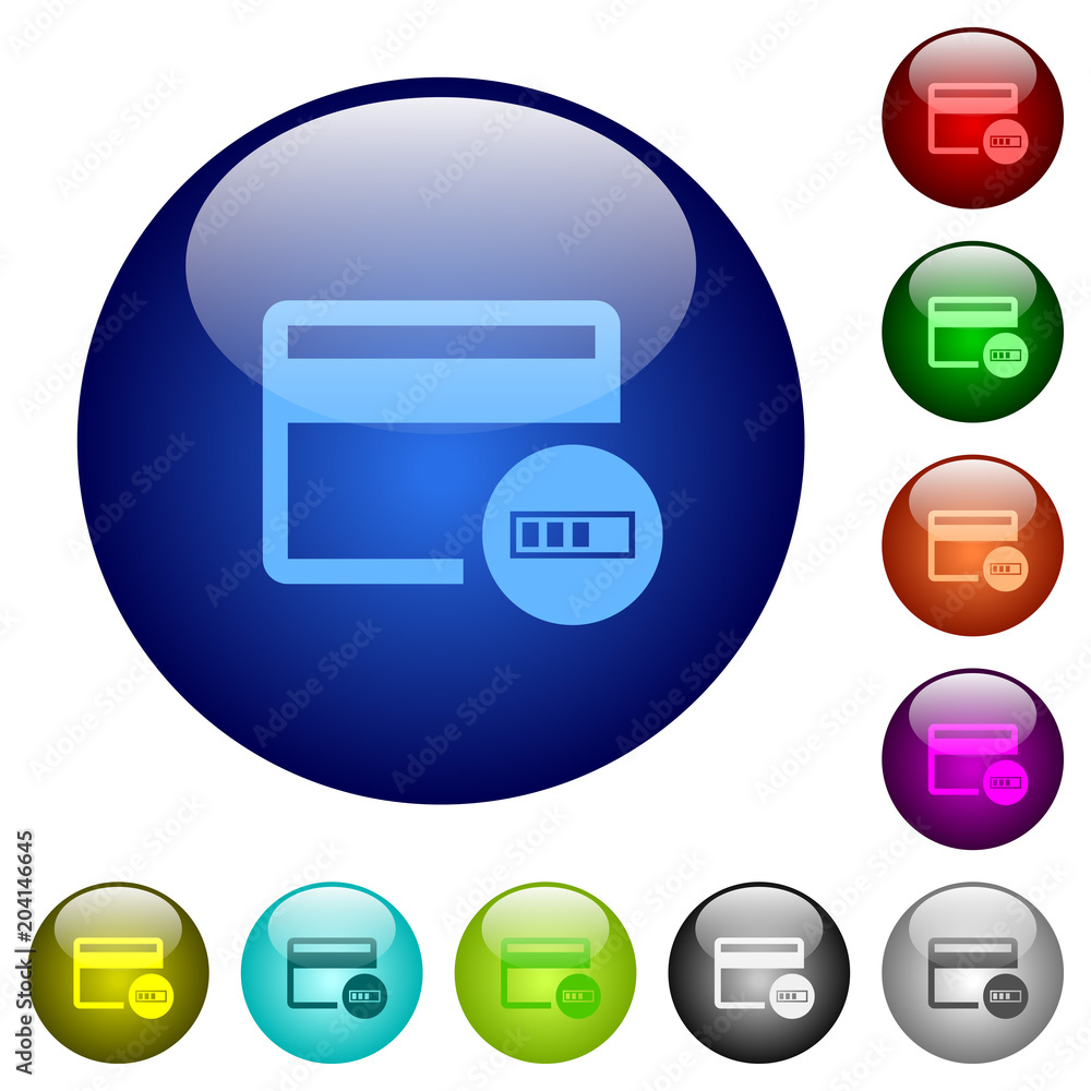 Verifying credit card color glass buttons Verifying credit card color glass buttons